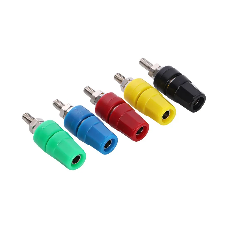 5pcs M4X36 Pure Copper Terminal 4mm Banana Jack Socket 20A Binding Post Banana Plug Connector