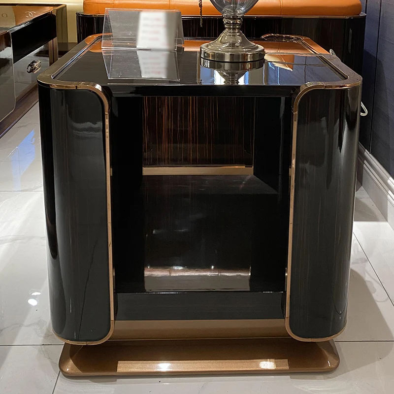 luxury solid wood coffee table capaciousness storage cabinet sofa beside table for living room Bedroom end table