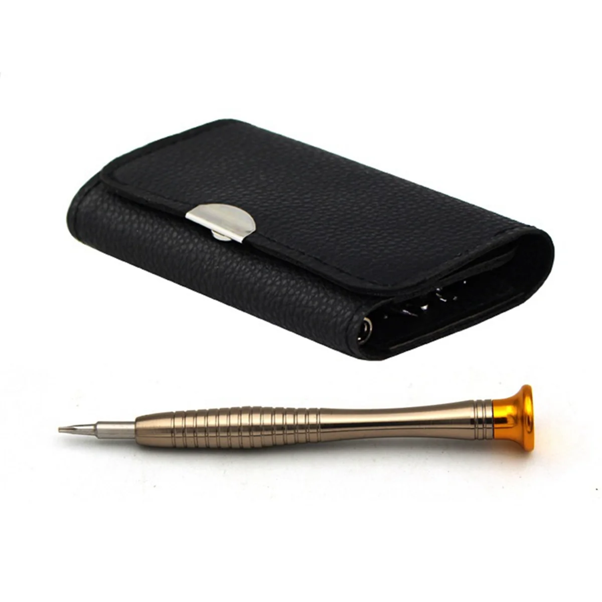 25-In-1 Leather Case with Pentagonal Multi-Purpose Mobile Phone Precision Watch Glasses Aluminum Screwdriver Set