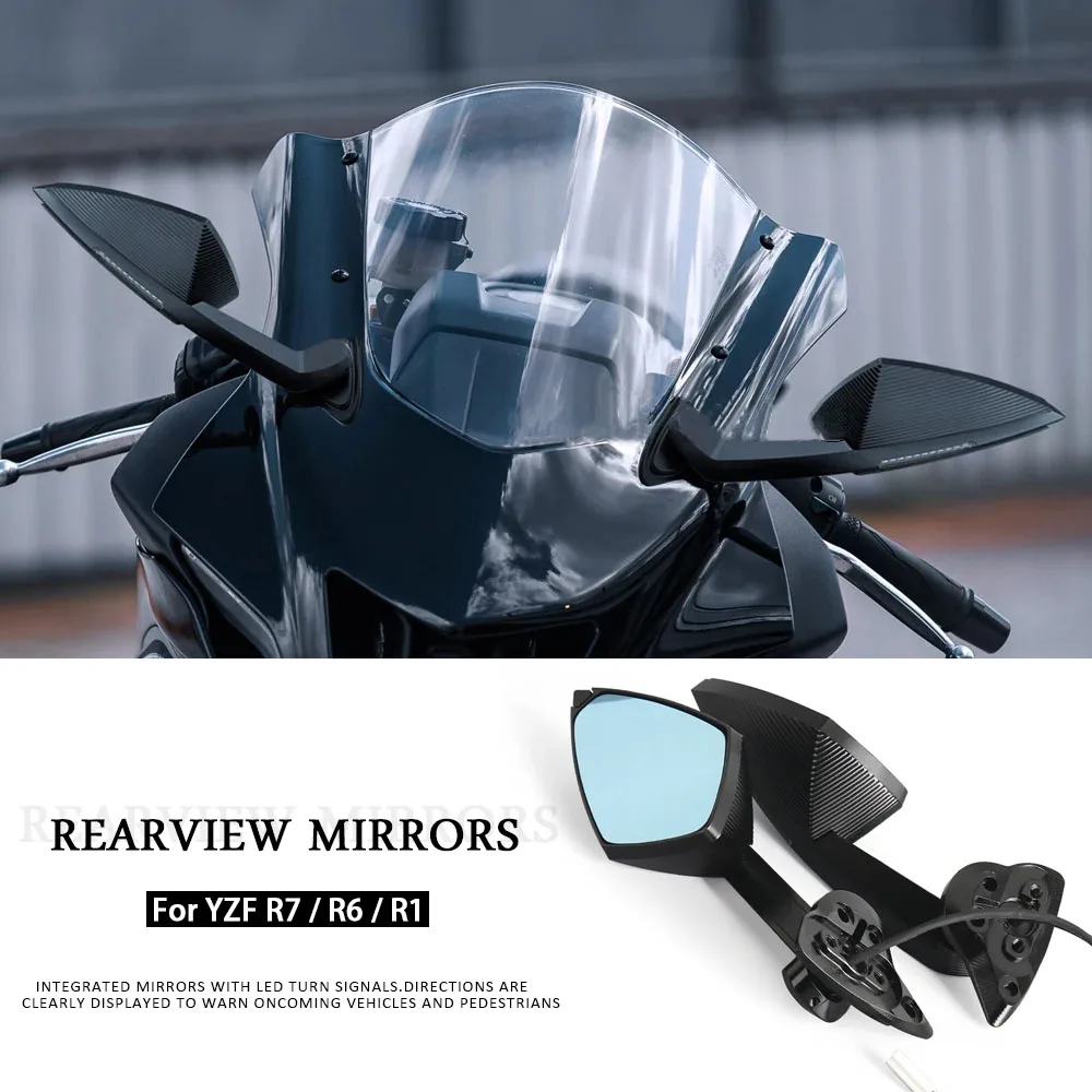 

Motorcycle YZF R7 R6 R1 Rearview Mirrors Rear View Mirror Turn Signal Light For Yamaha YZFR7 YZF-R7 YZF-R6 YZF-R1