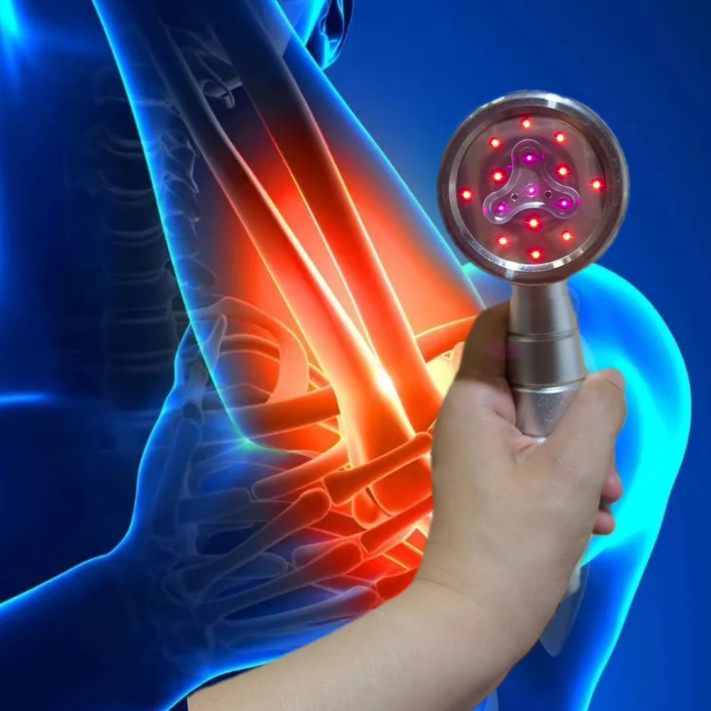 

HLKGO Dual Wavelength Laser Therapy Device 650nm 808nm Portable Pain Relief for CTS, Sports Injuries, Back Pain & Veterinary Use