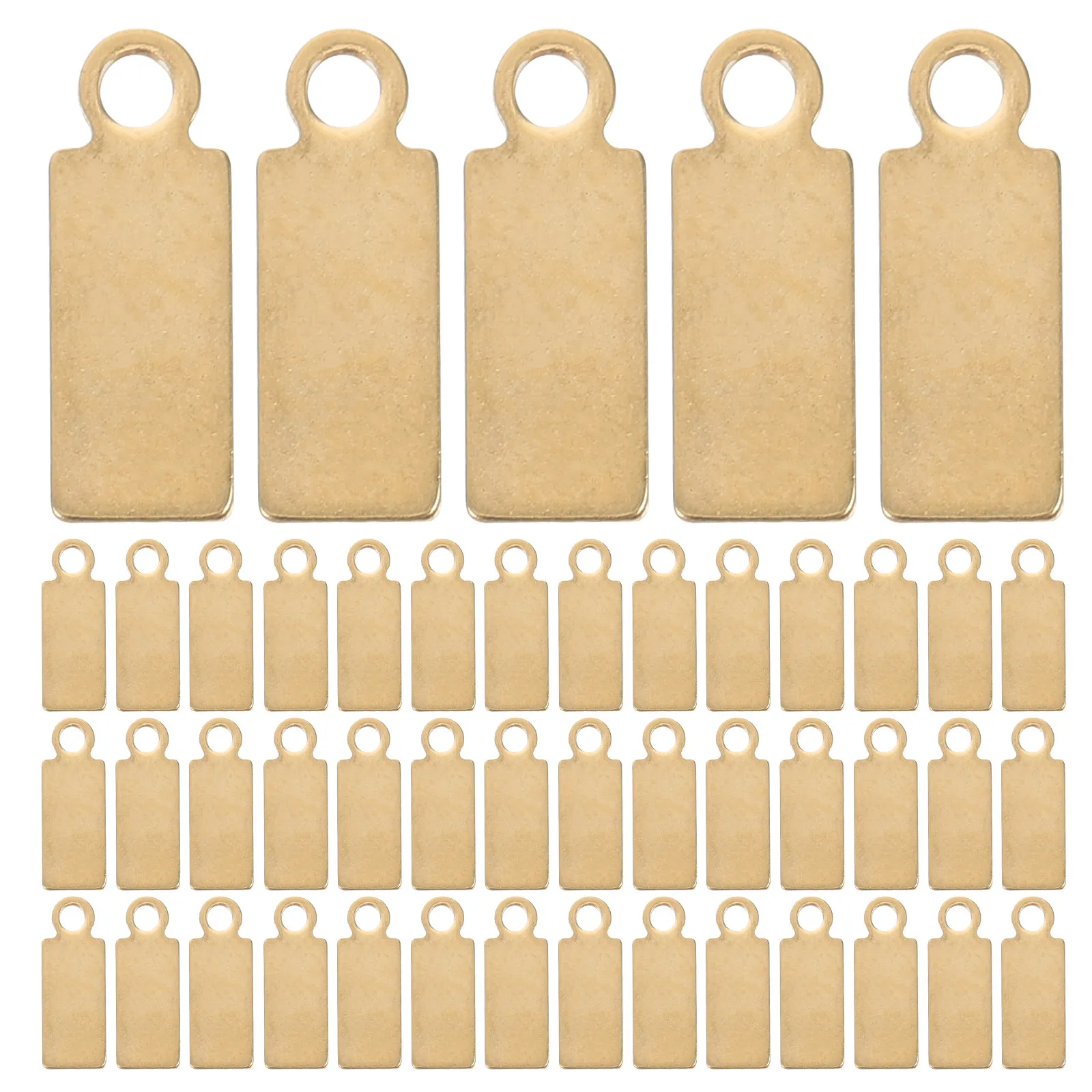 

50 шт. прямоугольных заготовок из нержавеющей стали для штамповки, универсальные металлические заготовки для изготовления украшений своими руками, шармы для штамповки