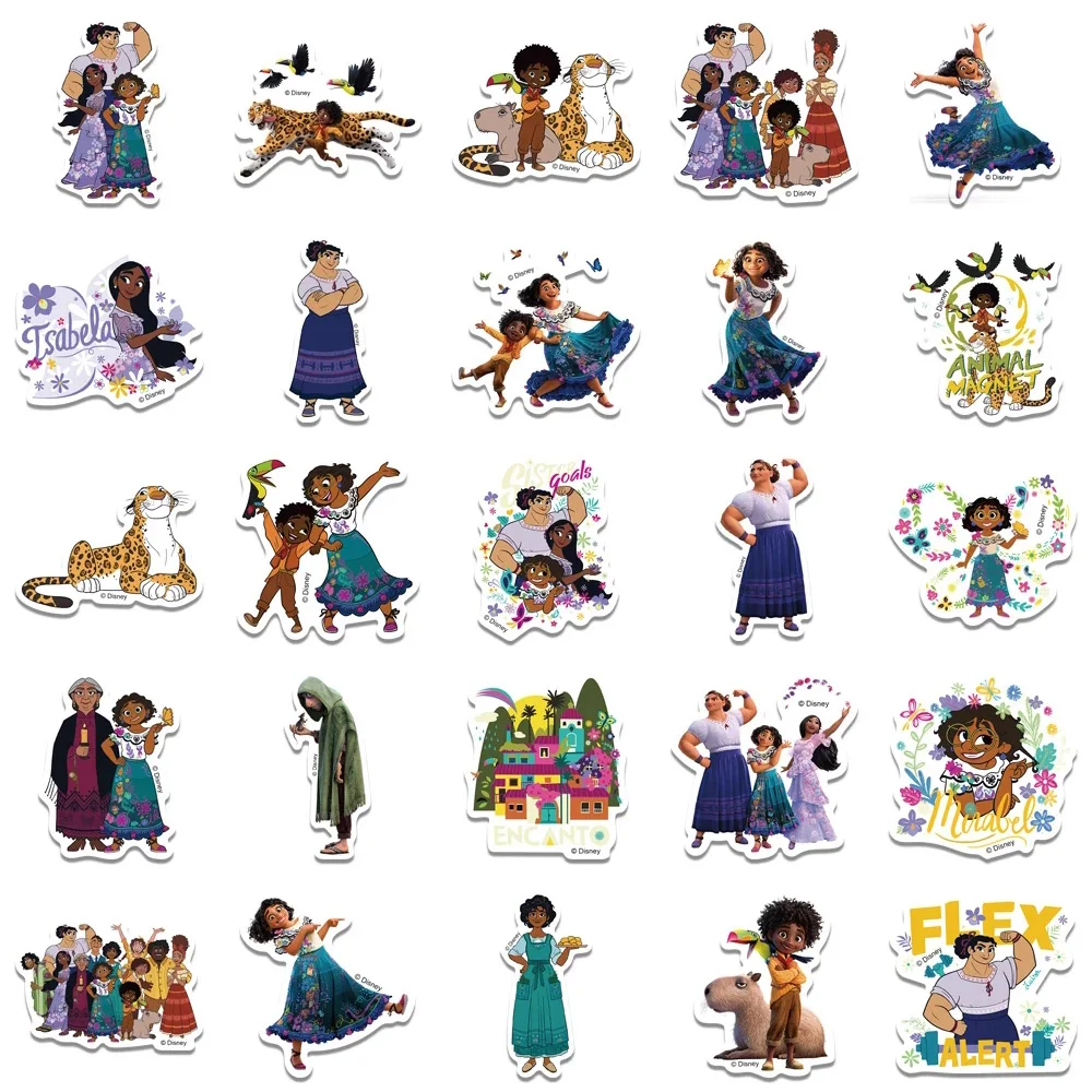 10/30/50pcs Disney Movie Encanto Cartoon Stickers Cute Mirabel Alma Anime Sticker DIY Phone Guitar Suitcase Decals for Kids Toy