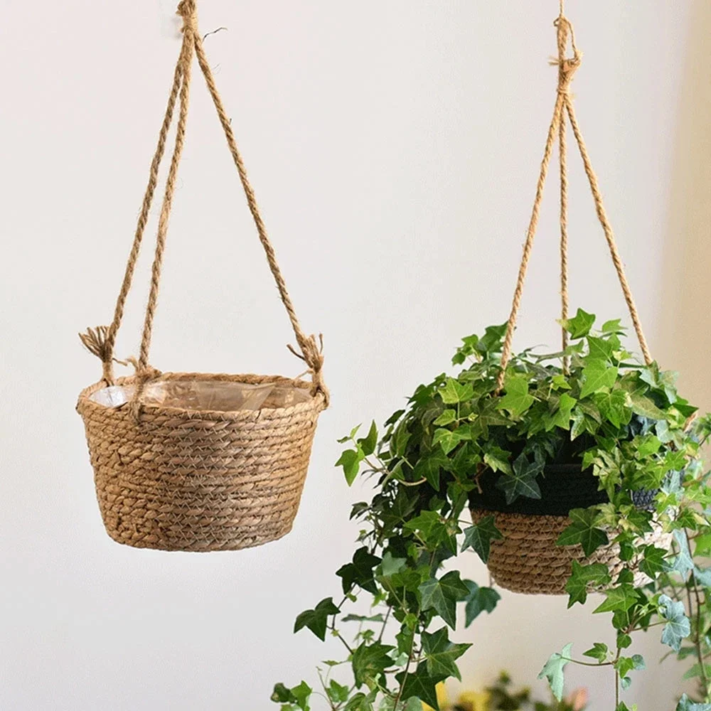 

Home Decor Garden Plant Storage Basket Hanging Planter Woven Indoor Outdoor Flower Pot Holder Macrame Plant Hangers Patio decor