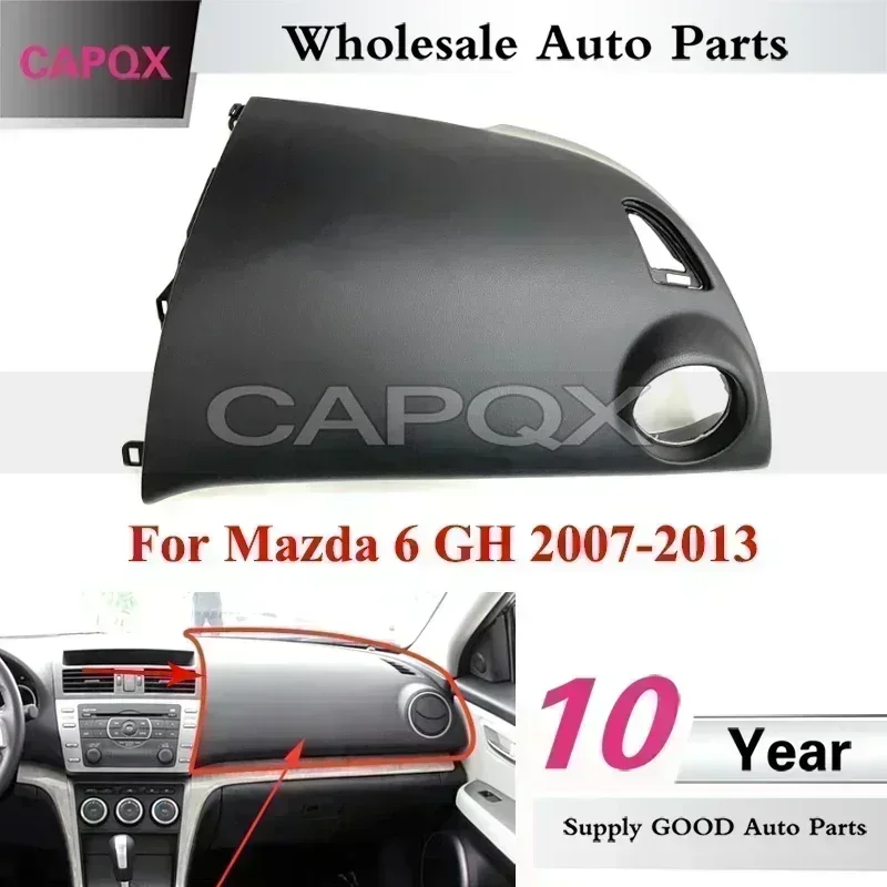 Panel de cubierta de tablero marca CAPQX para Mazda 6 GH 2007-2013 Panel embellecedor de copiloto de consola central Panel de instrumentos