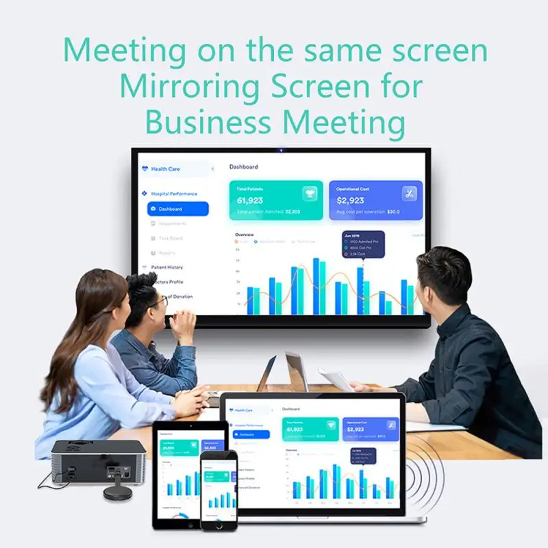 2~5PCS Mini Wireless Screen Projector 1920x1080 Resolution Device Mobile Phone Connected To TV Monitor For IOS Android Windows