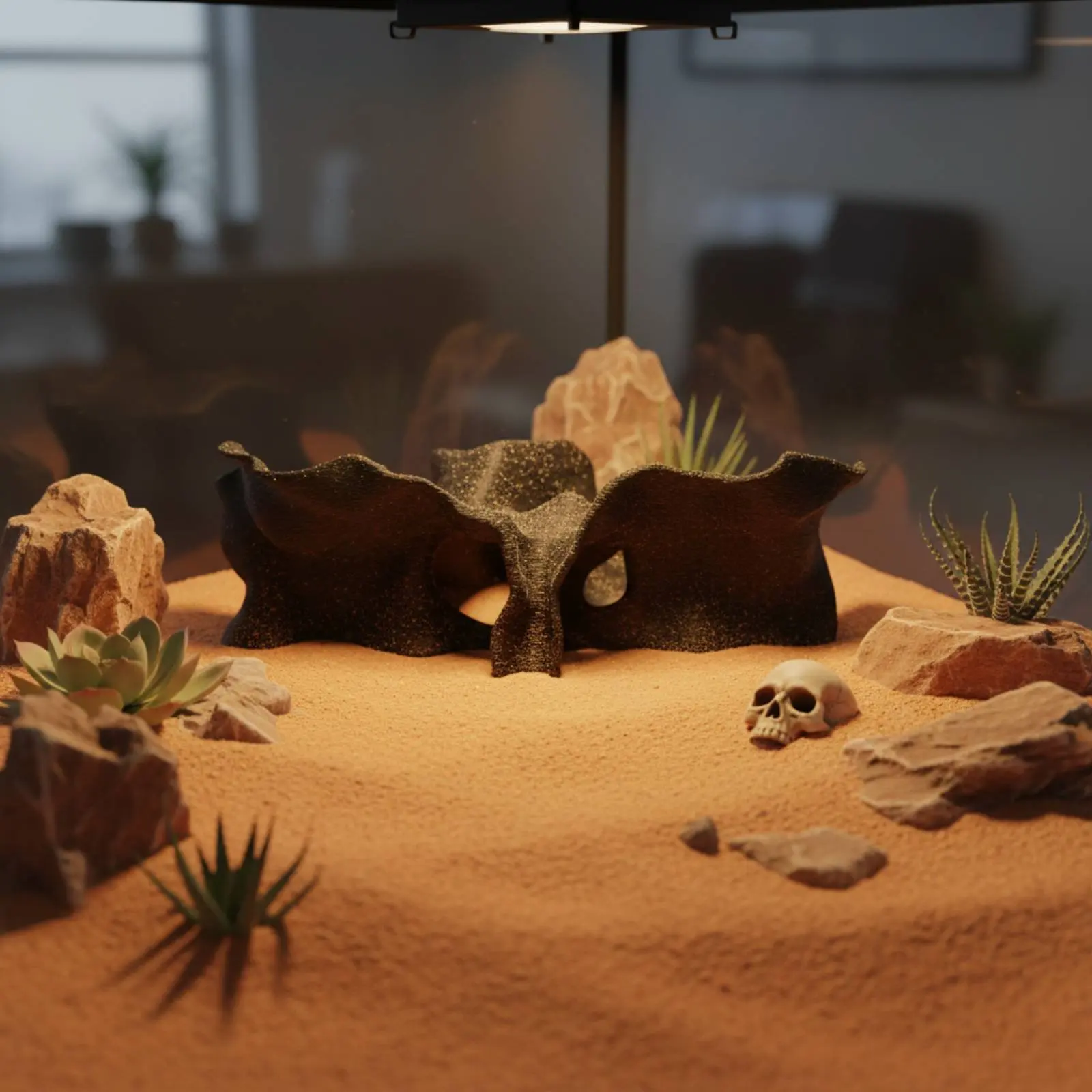 

Three Entrance Tunnel Hideaway Shelter Aquarium Cave Tunnel Underground Cave Decor Even Safe Surface Non for Terrarium