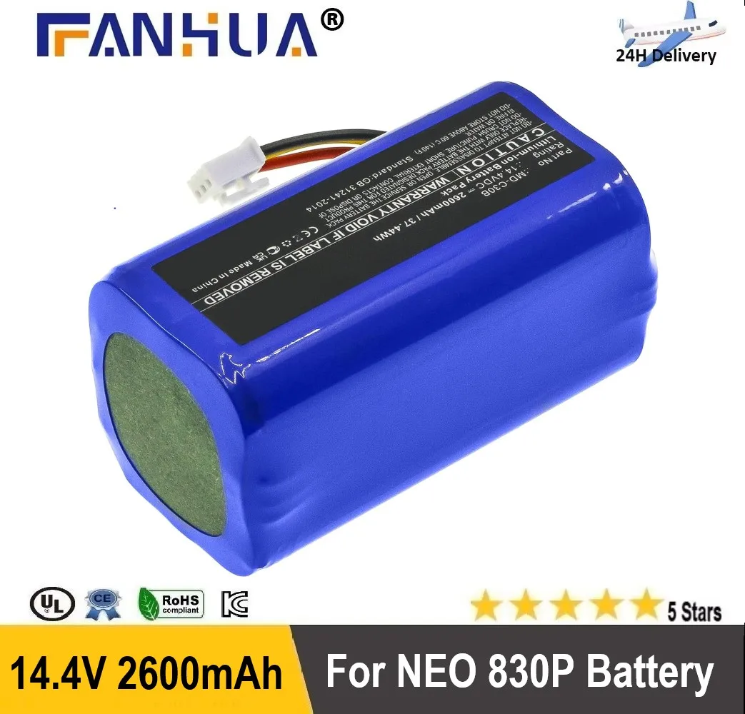 

14.4V Battery Replacement for Proscenic NEO 830P NEO 820P Vacuum Cleaner