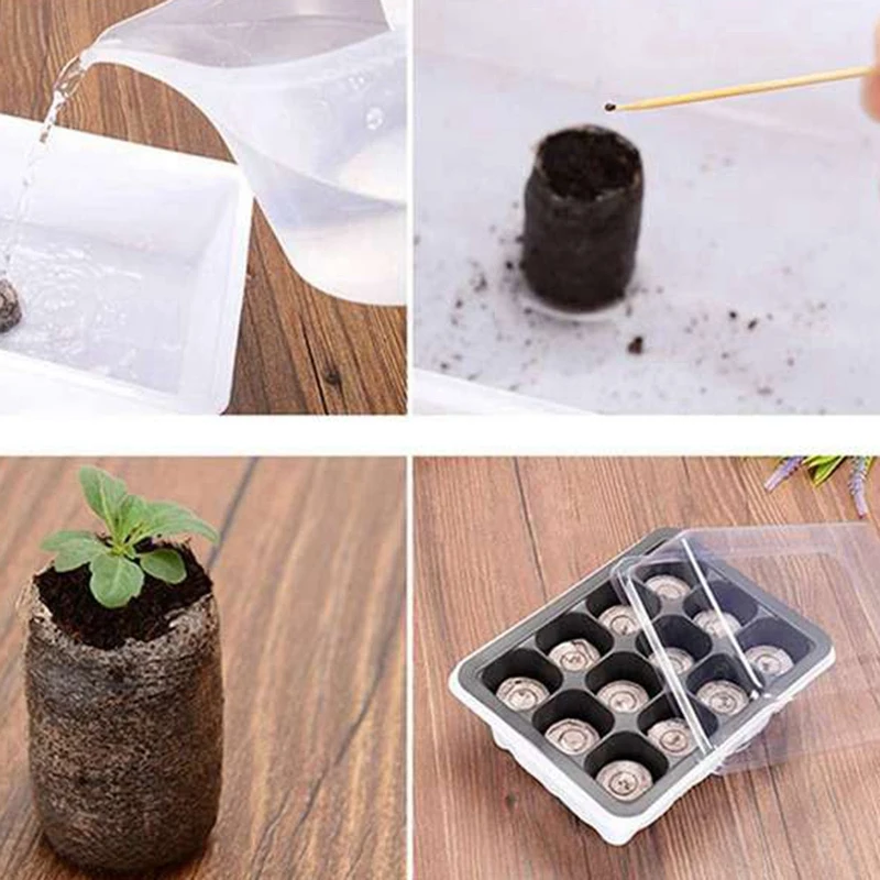 200Pcs Professional Peat Pellets Plant Starting Soil Block Jiffy Seedling Plugs Environmental Garden Nursery