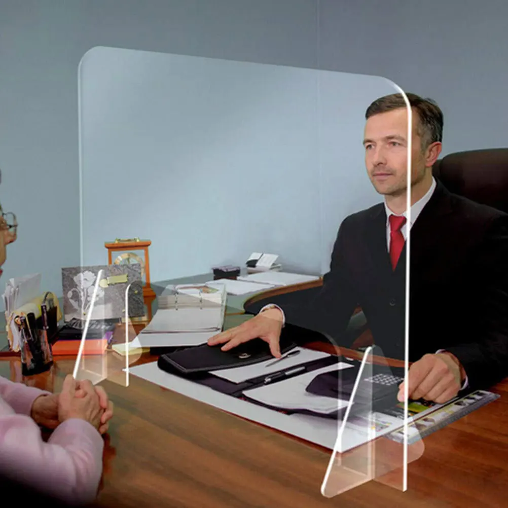 

40X40X0.4Cm Anti-Spray Acrylic Isolation Plate Transparent Office Desk School Canteen Workstation Divider Shield Prevention