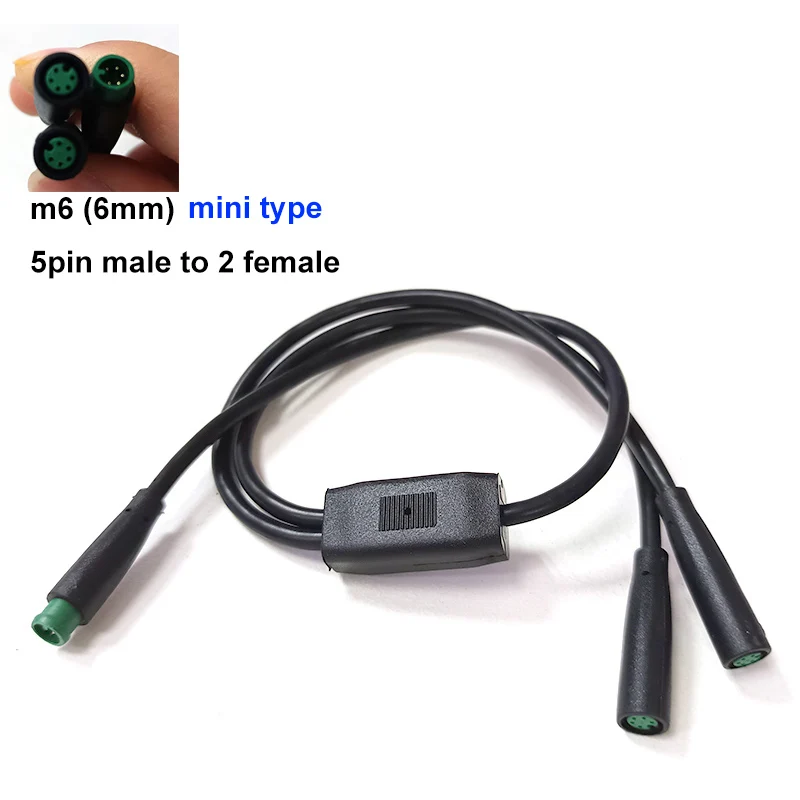 M6 6mm 1 Stecker auf 2 Buchsen Splitter-Verbinder 2/3/5-polig Wasserdichter Julet Elektrischer Steckverbinder für E-Bike Signalsensor