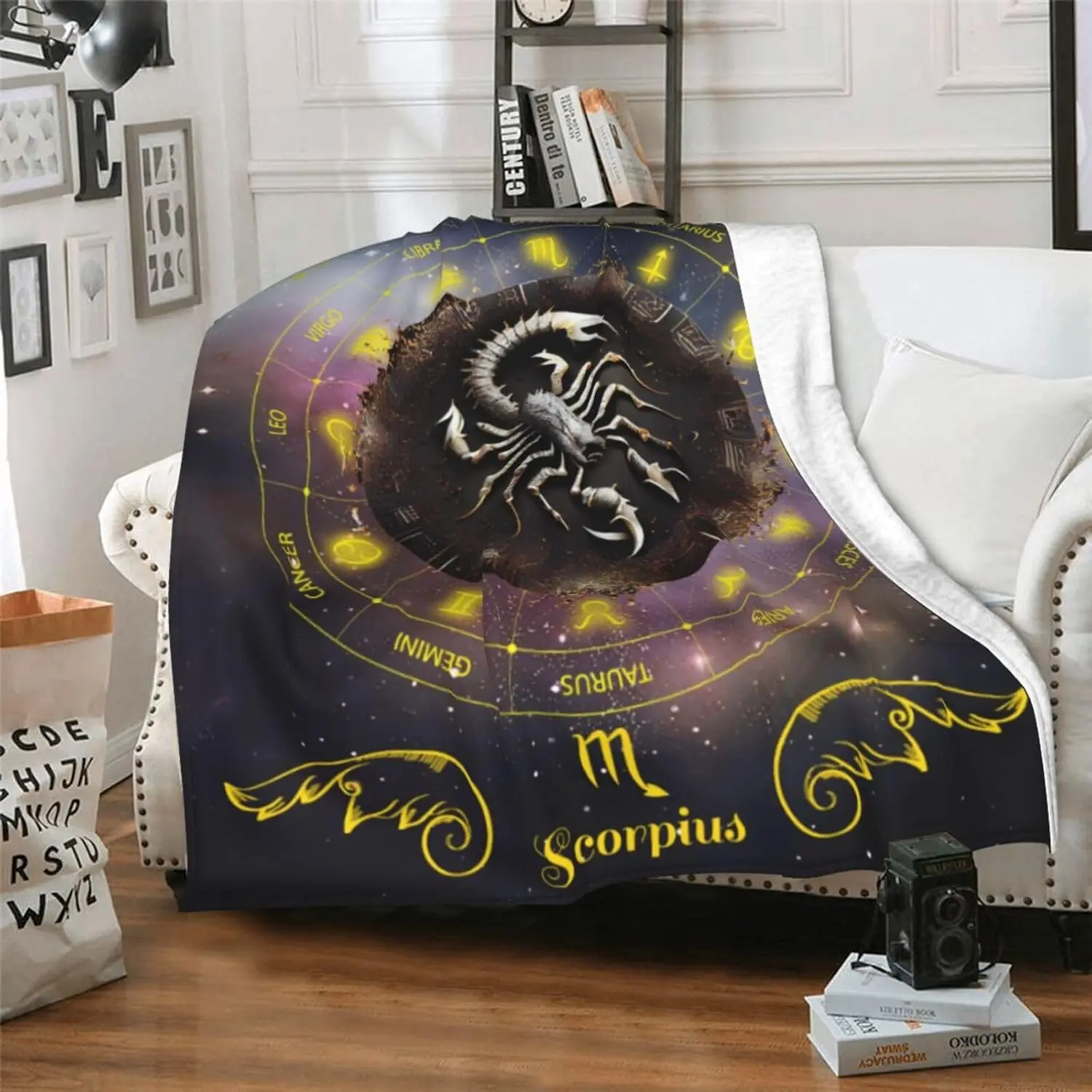 Cosmic Zodiac Horoscope Blanket Throw Galaxy Astrology Starry Night Boho Constellation Tapestry 150x200cm