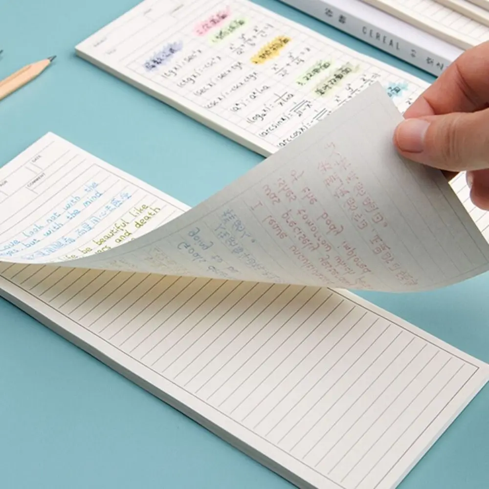 シンプルな非粘着ロングメモ帳 50 枚文房具メモ帳書き込みノート学校事務用品