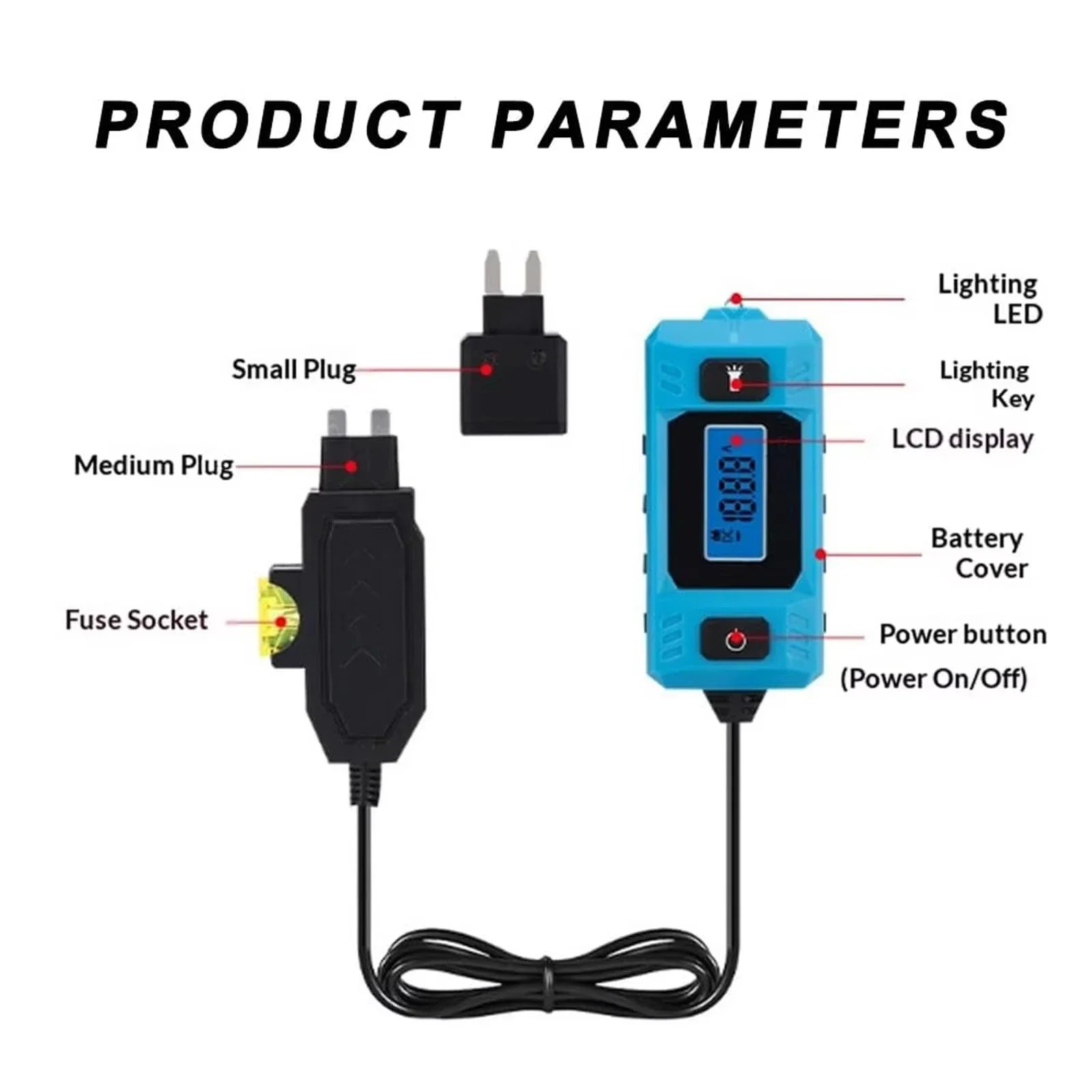 12V Car Current Tester Range 0.01~19.99A Circuit Test Fuse Diagnostic Tool Repair Detector Galvanometer Automotive Accessories