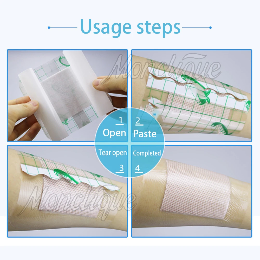 10PCS 10x10cm Transparent PU Waterproof Wound Plaster Band Aid Adhesive Bandage Protective Sticker Outdoor Home First Aid Best