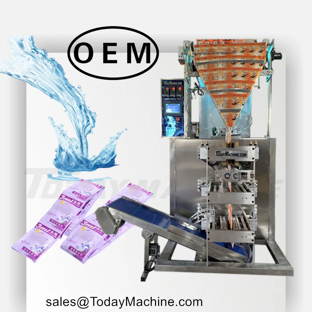 Multi Lanes Small Liquid Paste Stick Sachet 3 Side Sealing Packing Machine Ketchup Mayonnaise