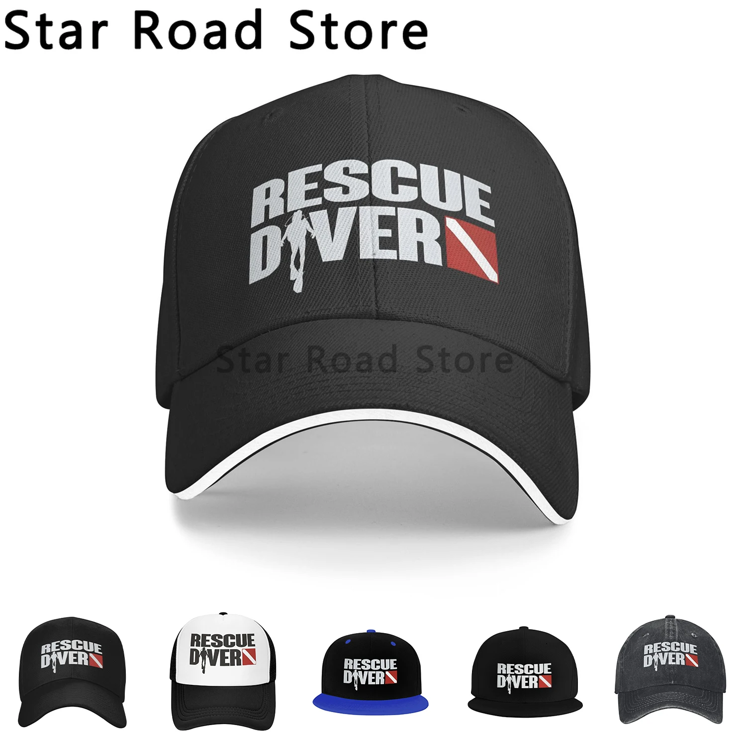 

Rescue Diver Baseball Cap Men Hats Women Visor Protection Snapback Diving Dive Scuba Caps for Unisex