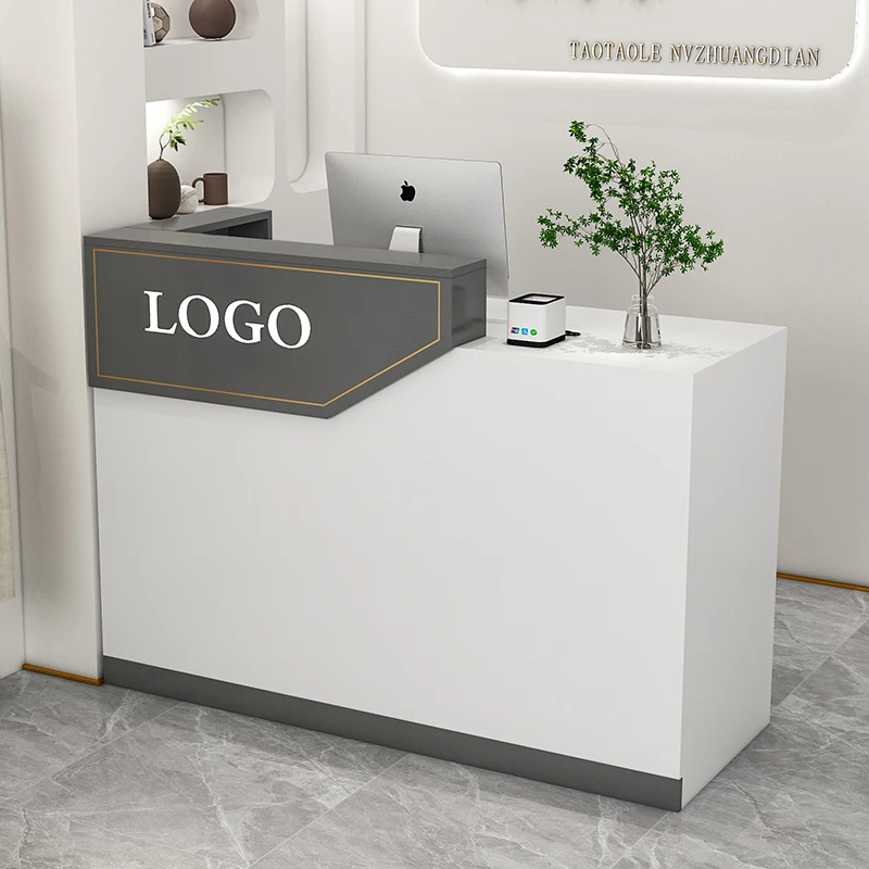 

Simple modern checkout page Clothing store Front desk Women's clothing store Small bar table Counter Beauty salon Reception desk