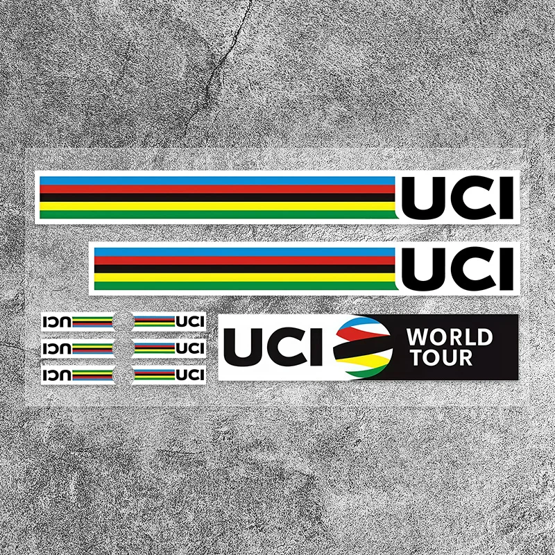 

водонепроницаемые и солнцезащитные, долговечные, подходят для велосипедных рам, наклейки для велосипедов с радужными полосами UCI.