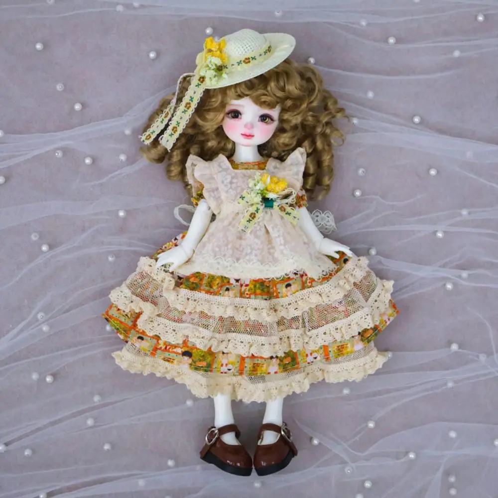 Trendy Retro 1/6 BJD Doll Outfit Set Cute Pretty 30cm Doll Clothes Fashion Casual Dress Pajamas (Only Sell clothes)