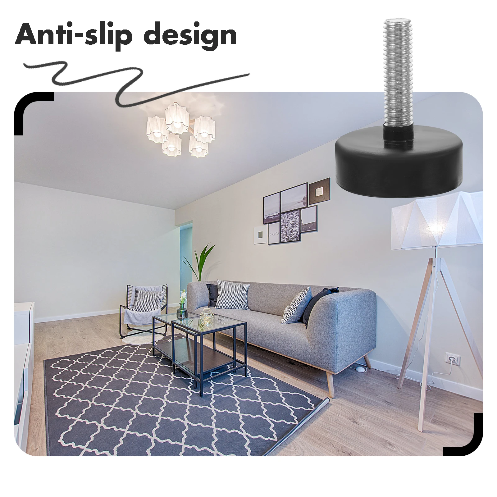 

4pcs Rubber Foot Shock Absorber Heavy Duty Adjustable M10 40mm Furniture Leveler Table Chair Desk Legs Leveling Feet