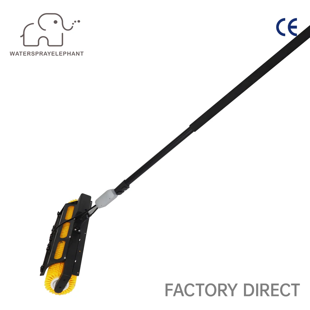 Factory Price WSE-G04 Electric Solar Panel Cleaning Roller Brush Extensible Aluminum Pole Window Washer Device