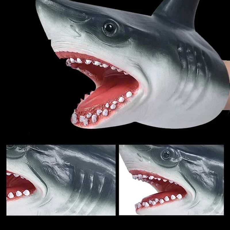 Shark Hand Puppet Simulation Animal Head Gloves Kids Toys Gift Hand Puppet Shark Figure Model For Child Scaring Gag Jokes Toy