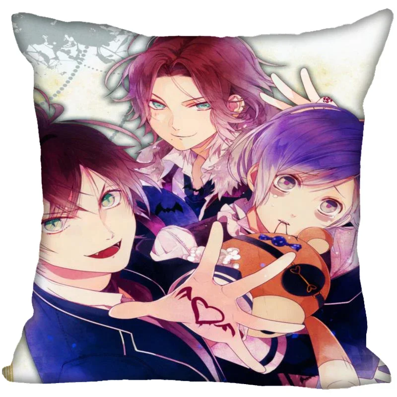 HEARMNY Anime DIABOLIK LOVERS Pillowcase Bedroom Home Decorative Gift Pillow Cover Square Zipper Pillow Cases Satin Soft Fabric