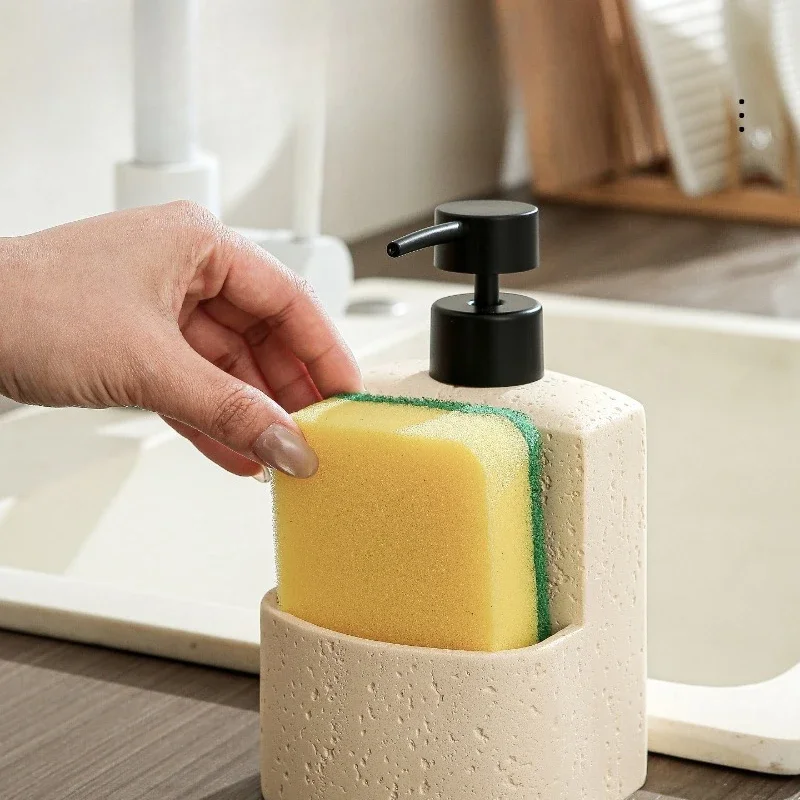 Refillable Press Pump Bottle for Kitchen Dish Soap Laundry Detergent, High-End Hand Wash Container for Bathroom Sink, Home Decor
