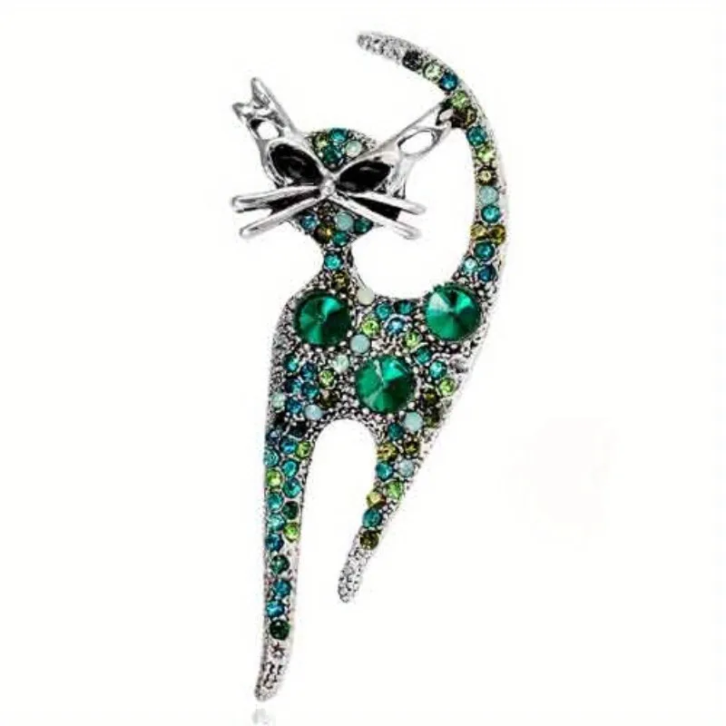 الرجعية لطيف هريرة حجر الراين زر رائعة الحيوان شارة الرجال/النساء الملابس والاكسسوارات