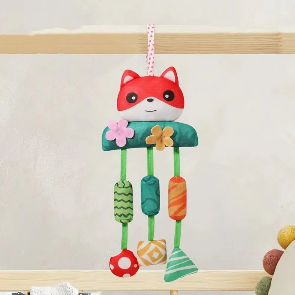 Soft Plush Baby Wind Chime Toy Cute Cartoon Infant Comfort Bed Bell Portable Clip Rattle Sensory Learning Toys 0-12 Months