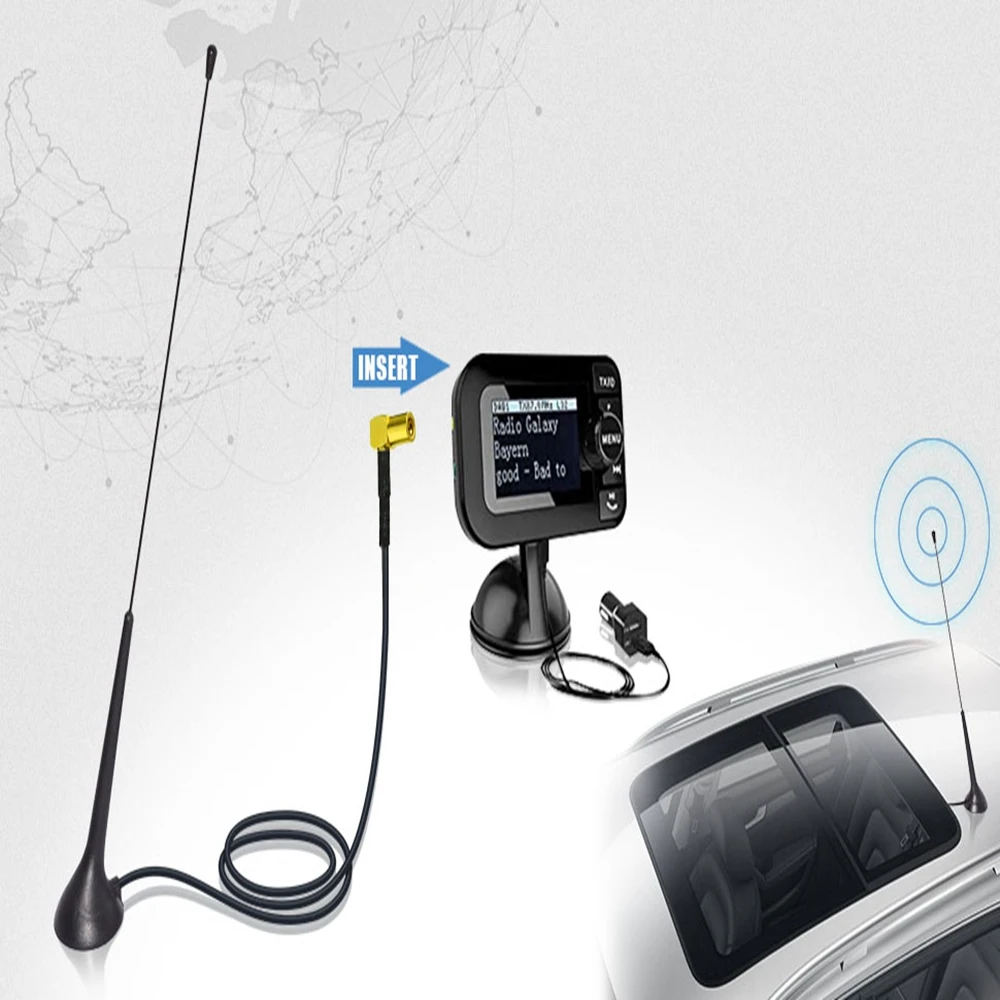 Eightwood Antenna per auto DAB + FM/AM Veicolo Barca Tetto Montaggio magnetico Radio Antenna SMB Maschio per JVC Pioneer Blaupunkt Kenwood Sony