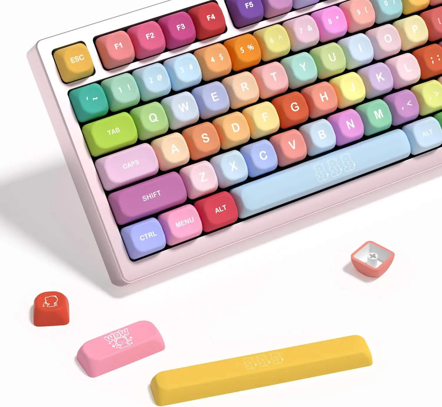 Gummy Bears Profile Keycaps Set Dye-Sublimation PBT Keyboard Keycap 139 Keycaps 100% Set for Cherry MX Switches  Keyboards