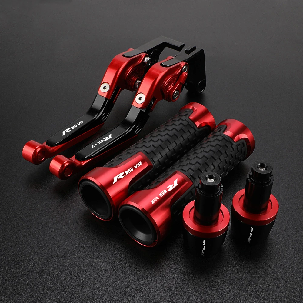 Motorcycle Handlebar Handle Bar Grips For YAMAHA R15V3 2017 2018 2019 FIT R15 V3 Adjustable CNC Brake Clutch Levers Accessories