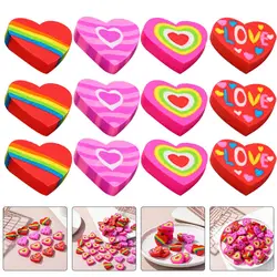 48Pcs Premium Heart Shaped Erasers Eco Friendly Mini Erasers For School Supplies Bulk Small Rubber Erasers Kids Gifts Eraser