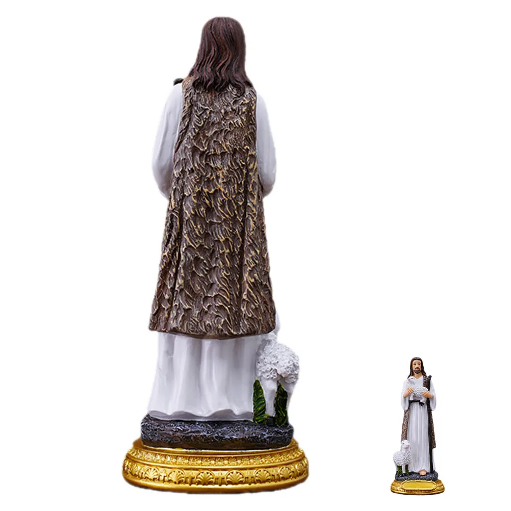 

Shepherd Resin Statue Classical Style Decorative Home Ornament Spiritual Religious Gift Shepherd Statue Sacred Decor