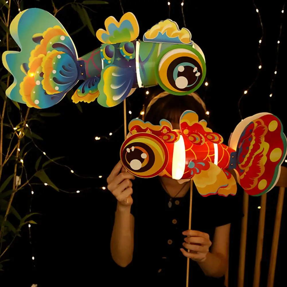 Handmade Lantern Kit Traditional Chinese Lantern Colorful DIY Led Glowing Chinese Culture Decor Festival Lantern Home Decoration