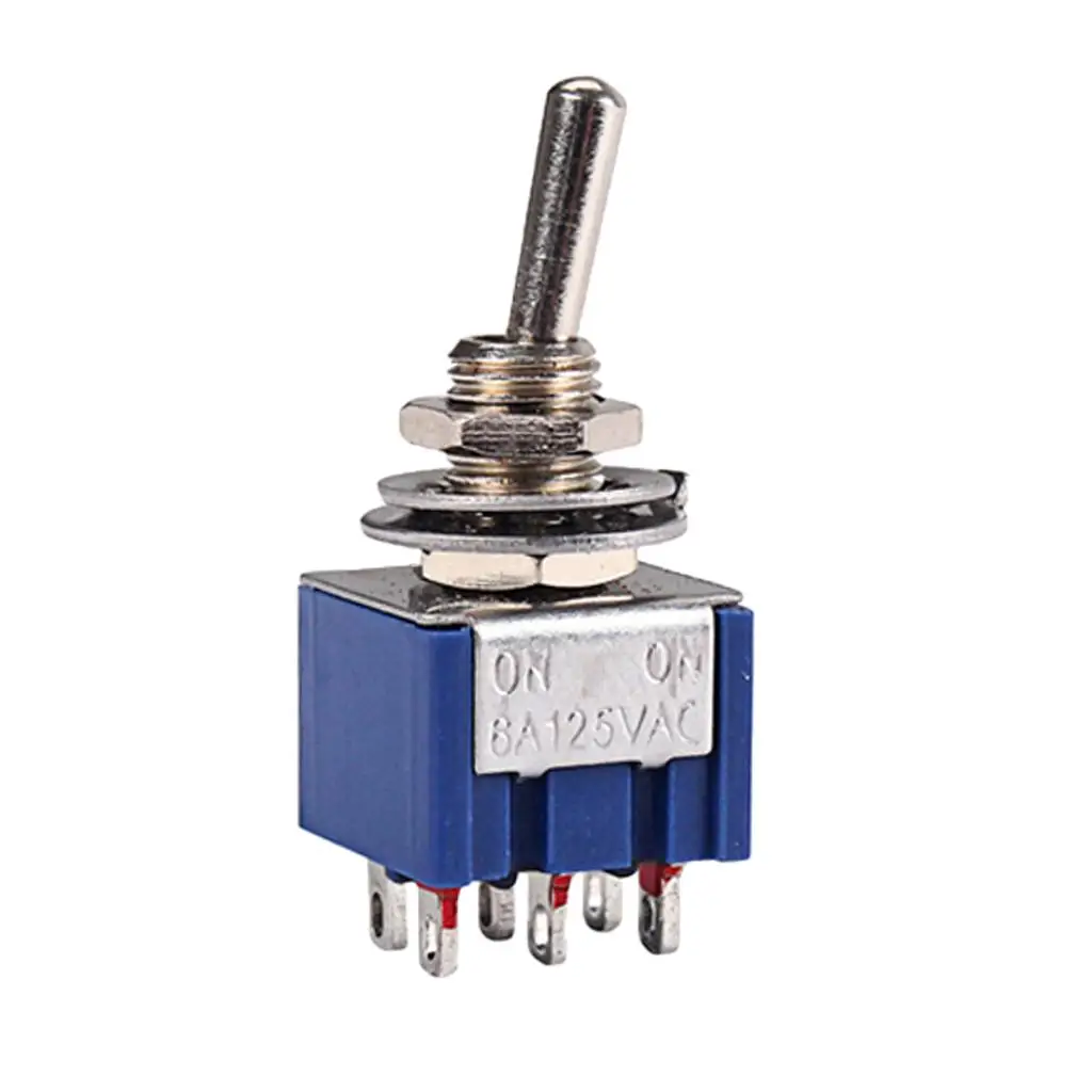 Guitar DIY Parts 2 Position Latching Switch Toggle 6pin ON-ON SPDT 6A 125V AC Alloy for Musical Instruments