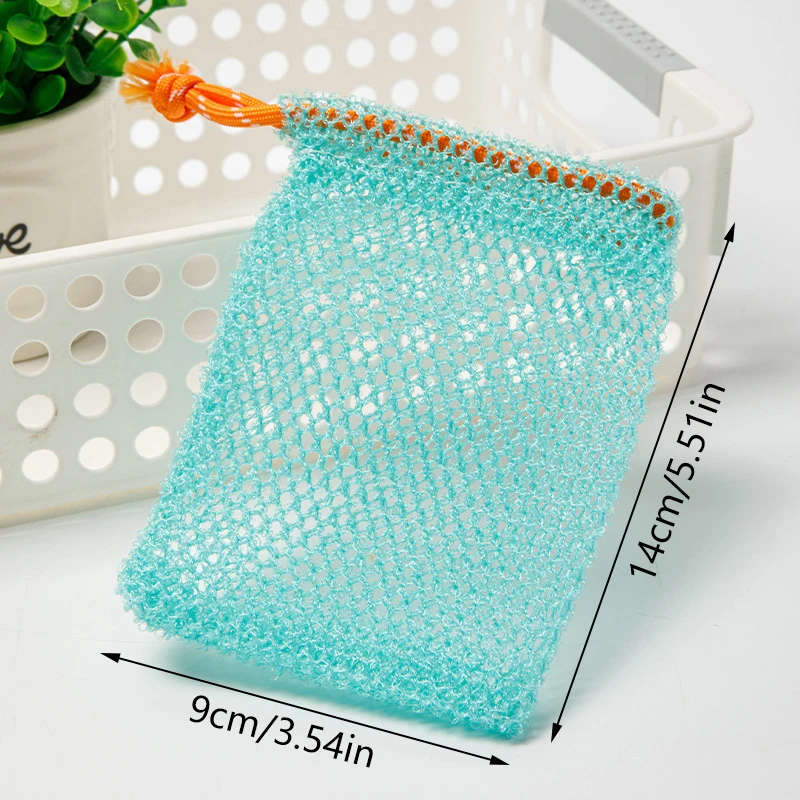 Exfoliating Soap Mesh Bags Thicken Nylon Soap Saver Bag Pouch Bar Plentiful Bubble Foam Soap Bags For Shower Soaps Holder Pocket
