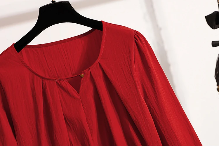 2026 Weiße Bluse mit Kordelzug-Taille, langen Ärmeln, lockerem Schnitt, verjüngendem Peplum, Babydoll-Stil, lässiges Top aus Crinkle-Stoff – Detail 29