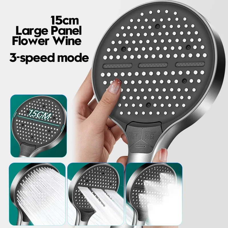 15CM Big Panel High Pressure Shower Head,Rainfall Shower Head,Large Flow Spray Nozzle Rainfall Shower Faucet Bathroom Accessorie