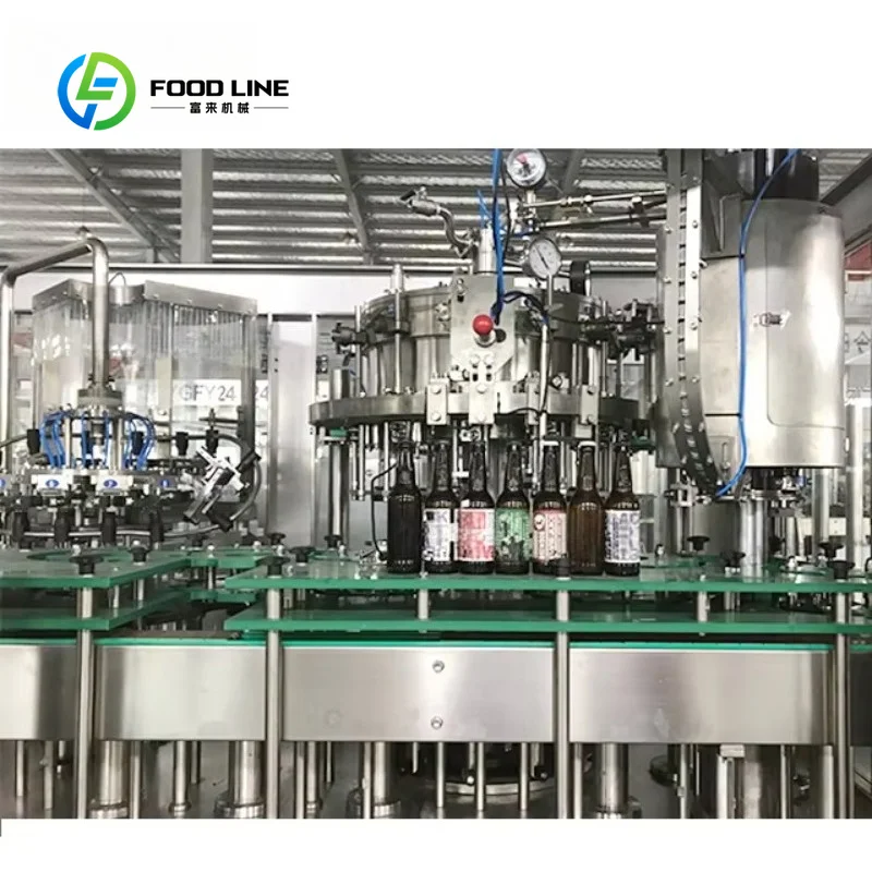 Customized glass bottle beer filling line counter pressure filler crown capper unit beer equipment for large brewery plants