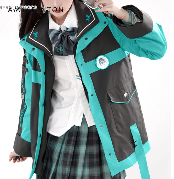 Japanese Kawaii Anime Jackets Spring Autumn Sweet Street Patchwork Subculture Oversized Jacket College Style Goth Coat Women