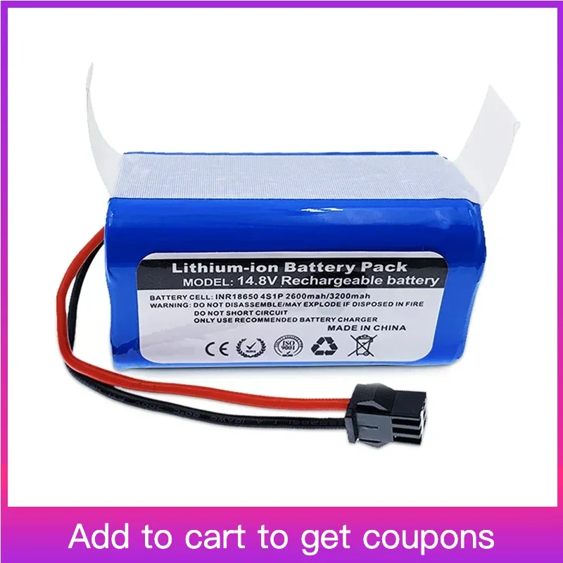 

14.8V 18650 Lithium Battery For Conga Excellence 990 Ecovacs Deebot N79 N79S DN622 Eufy RoboVac 11 11S RoboVac 30 Etc Dropshippi