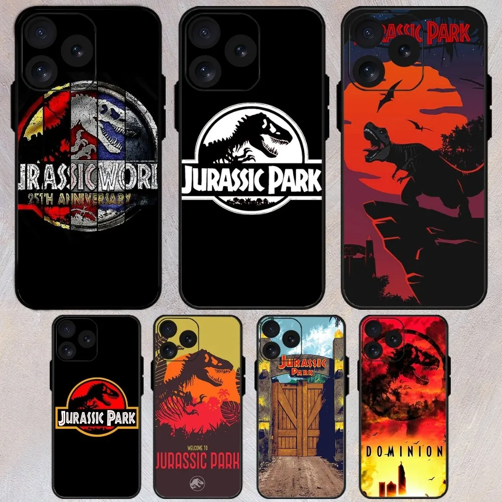 Dinosaur Jurassic Park Phone Case For iPhone 8 11 12 13 Pro 14 15 Mini X XR XS  max Plus Shell