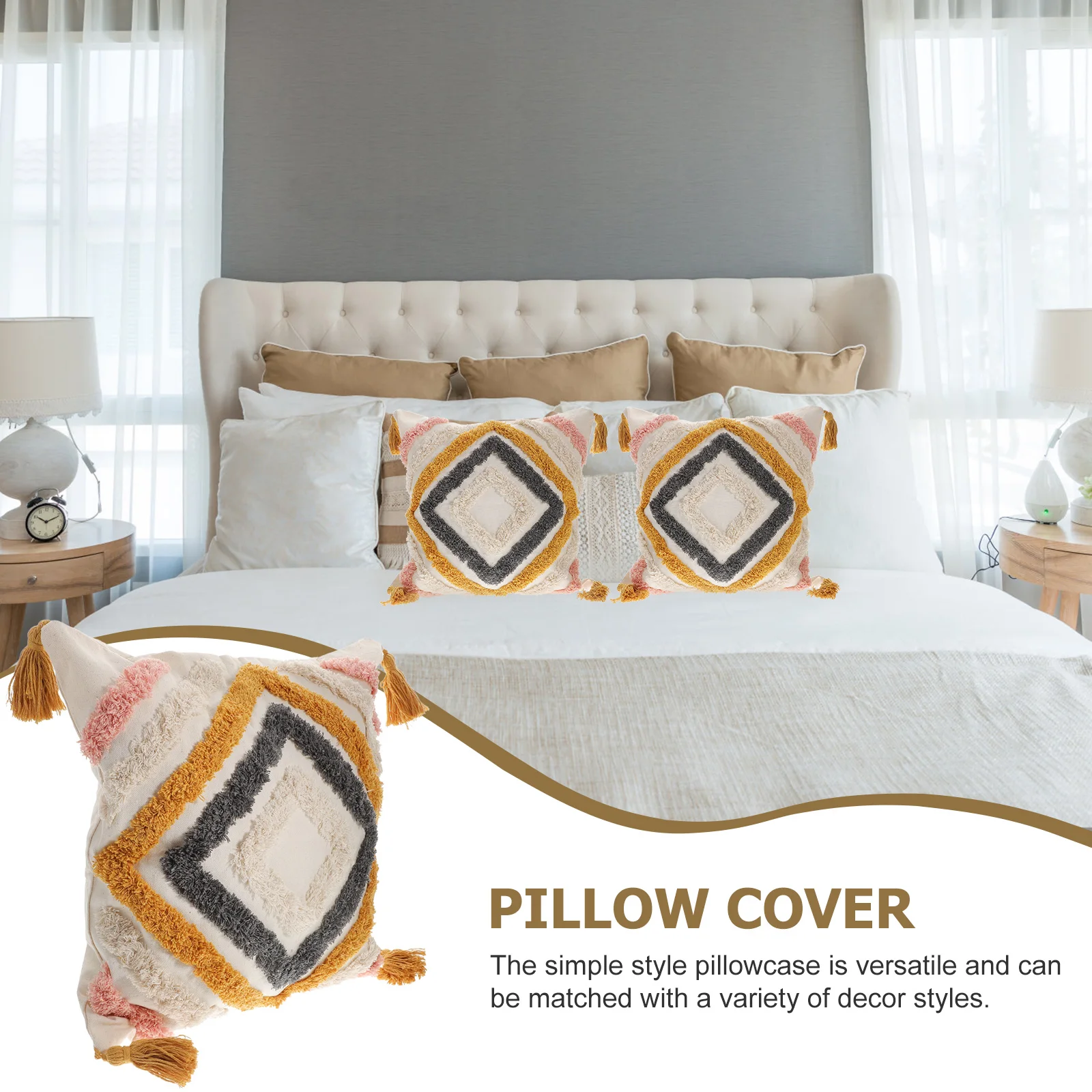 

Cotton Decorative Throw Pillow Decorative Throw Pillow Covers Cases Washable Cushion Covers Sofa Pillowcase Embroidered