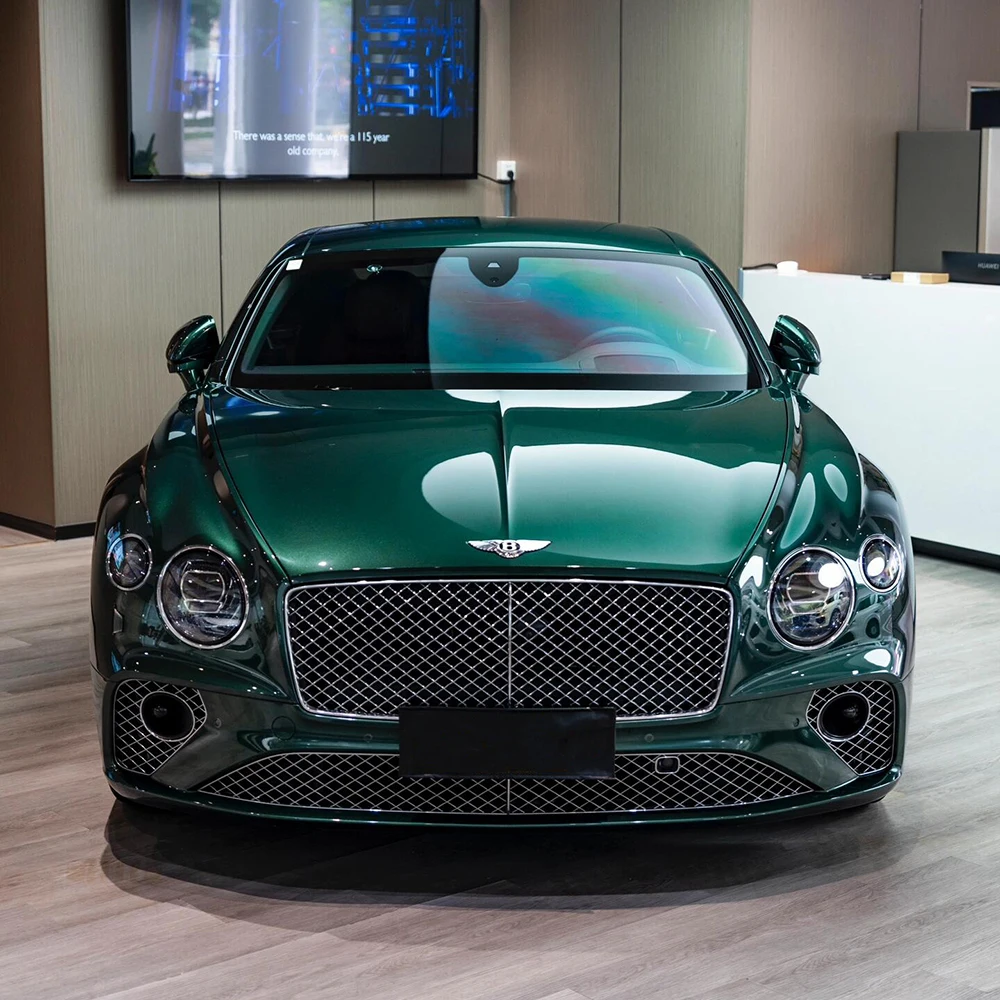 2025 エアチャネルリムーバブルカーステッカーラッピングPET緑色メタリックダークパープルキャストビニールラップ