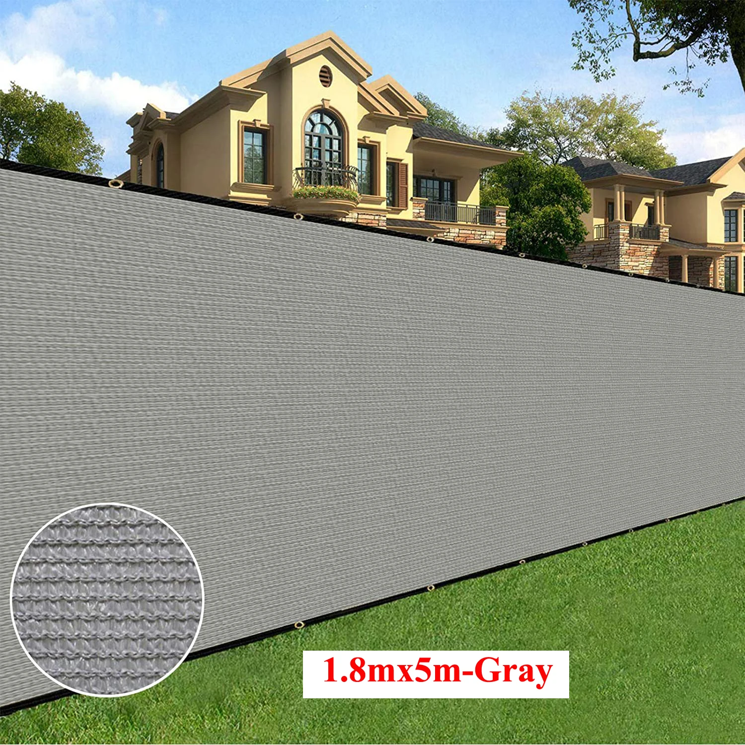Grau Zaun Privatsphäre Screen Windschutz-Heavy Duty Fechten Mesh Schatten Net Abdeckung für Wand Garten Hof Hinterhof-Zip krawatten Enthalten – Detail 15