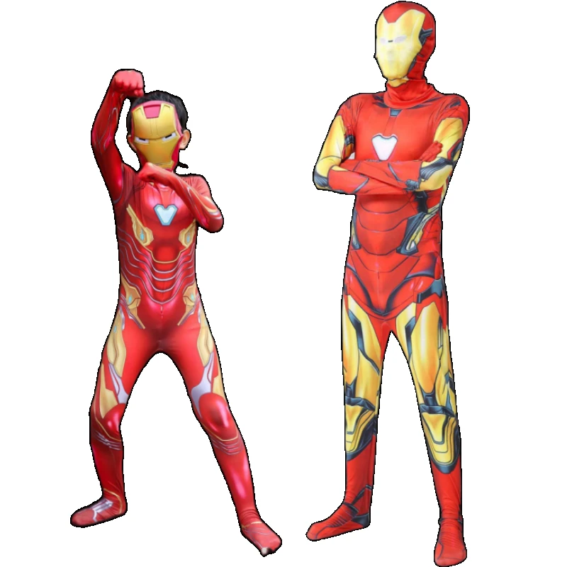 

Iron Man Cosplay Costume Baby Child Adult Jumpsuit The Avengers Superhero Costume Halloween Party Cosplay Suit Bodysuit Kids