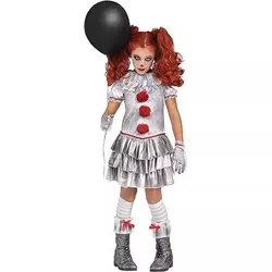 Halloween It Pennywise Little Girl Joker Cosplay Costumes Scary Clown Girl Kid Cosplay Uniform Halloween Costume Girls Child